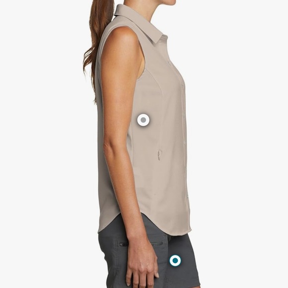 Eddie Bauer Tan Fitted Button Down Shirt - Picture 4 of 6